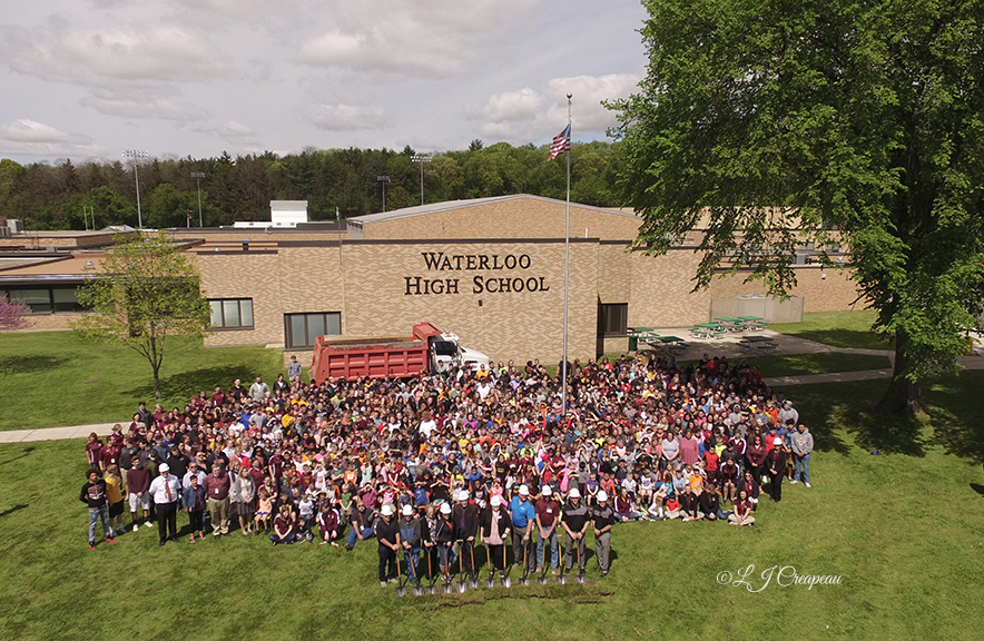 Large group drone photography